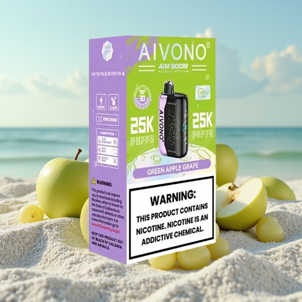 Aivono AIM BOOM 25000 Puffs 0-5 28ml Zaļā ābolu vīnogu