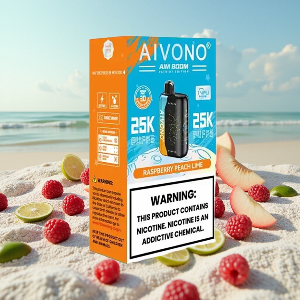 Aivono AIM BOOM 25000 Puffs 0-5 Nikotīns 28ml Aveņu Persiku Laima