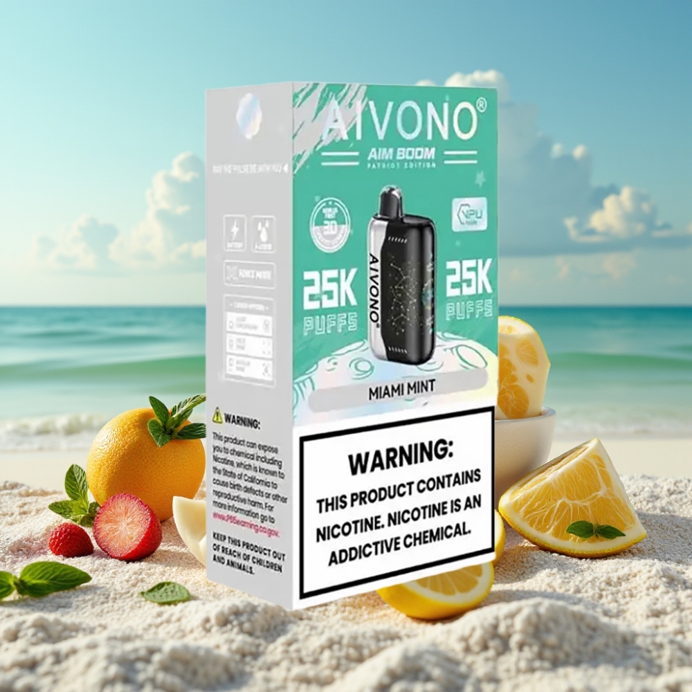 Aivono AIM BOOM 25000 Puffu Disposable Vape Maimi Mēta 0-5 28ml 650mAh