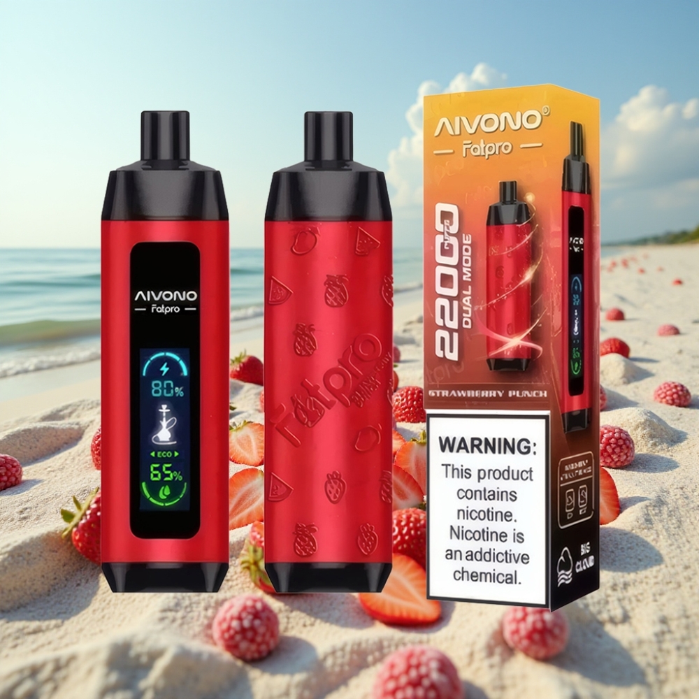 Aivono AIM FATPRO 22000 Puffs 28ml Zemess 10 garšas (Zemeņu Punšs) 5 Nikotīna