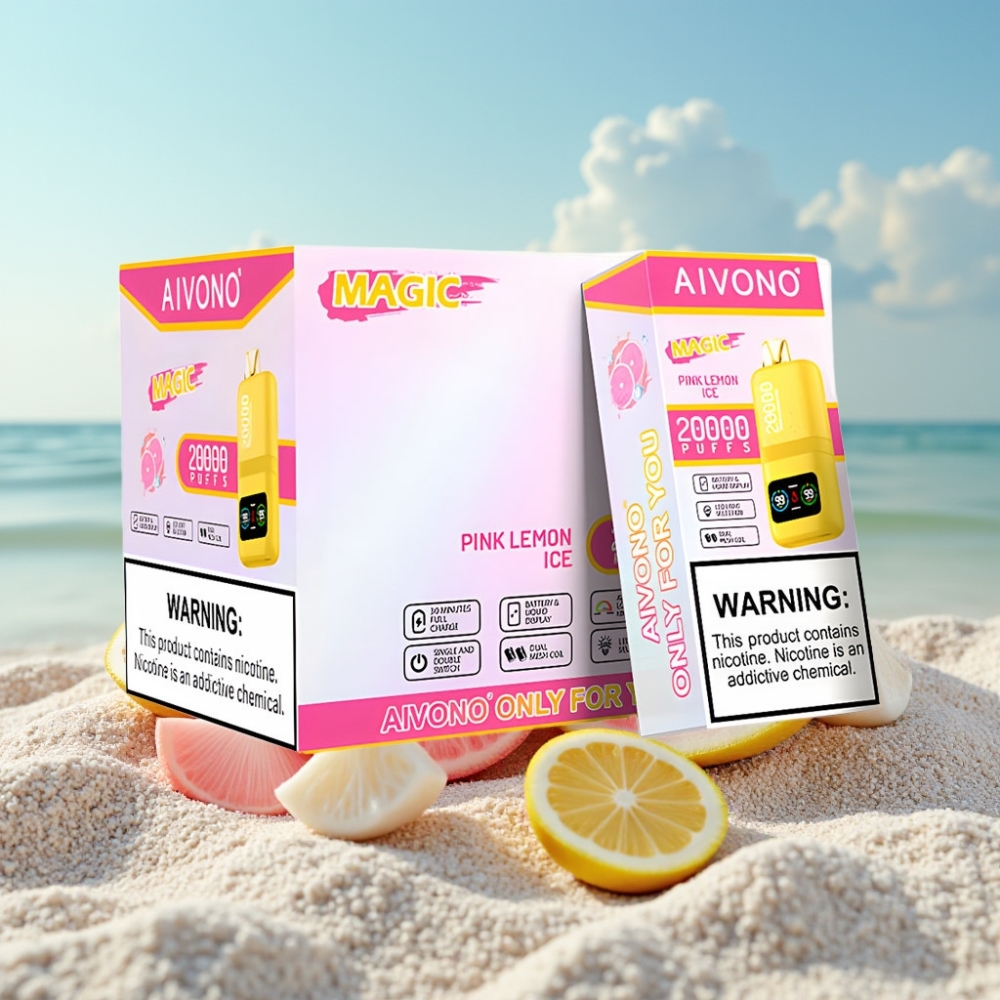 Aivono AIM MAGIC 20000 Puffi 26ml 5 Nikotīna Rozā Citrona Ledus