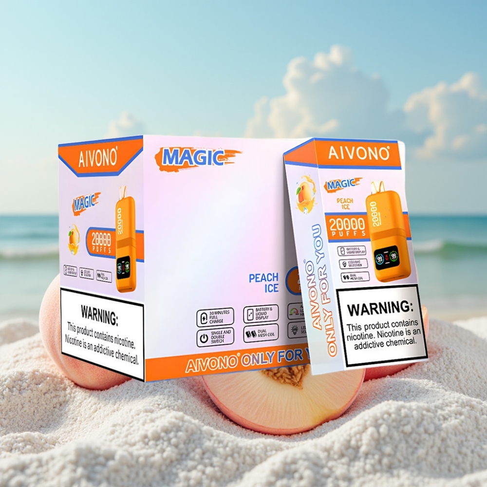 Aivono AIM MAGIC 20000 Pūfas 26ml Dual Mesh LCD Persiku Ledus