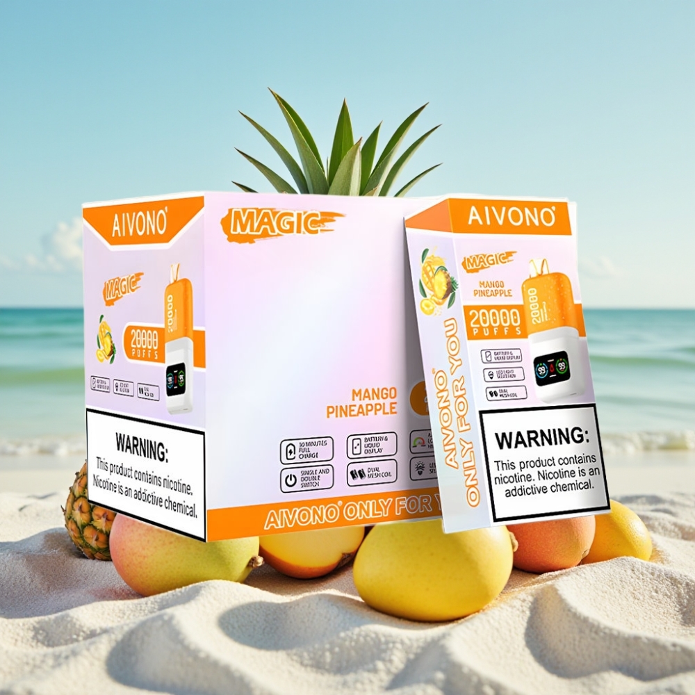 Aivono AIM MAGIC 20000 Pūti Mango Ananāss 26ml 5 Nikotīns LCD Type-C