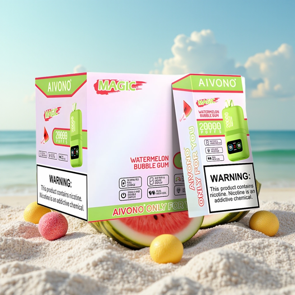 Aivono AIM MAGIC 20000 Pūšas Dispečera Vape Arbūzu Burbuļu Gumija 26ml 5 Nikotīna