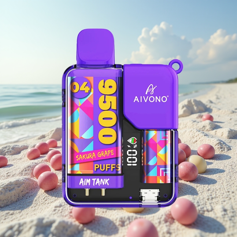Aivono AIM-TANK 9500 Puffs 18ml LCD Sakura Vīnogu Disposable