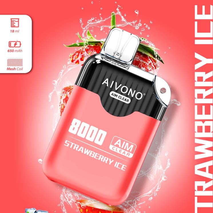 Aivono Latvia - Aivono AIM CLEAR 8000 zemeņu ledus 4V8XV205