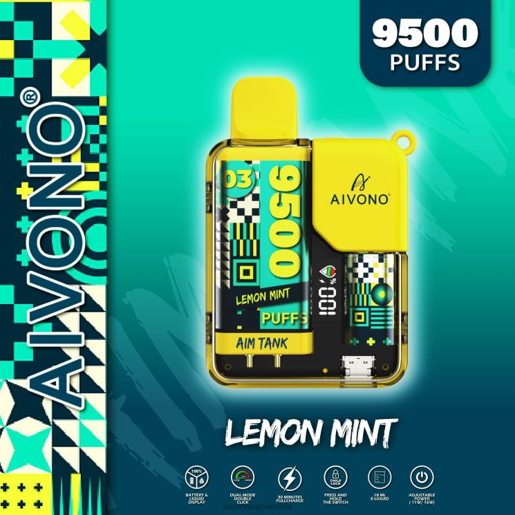 Aivono Latvia - Aivono AIM TANK 9500 citronu piparmētra 4V8XV35