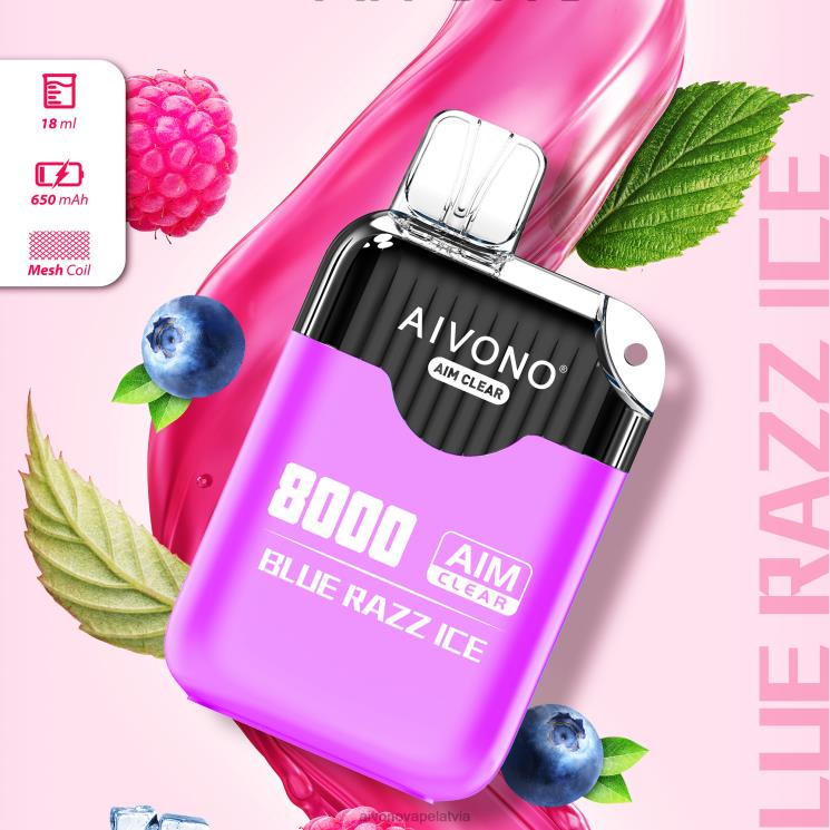 Aivono Puffs - Aivono AIM CLEAR 8000 zils razz ledus 4V8XV202