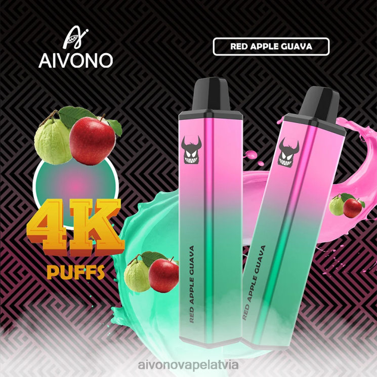 Aivono Puffs - Aivono AIM FREAK 4000 sarkano ābolu gvajava 4V8XV257