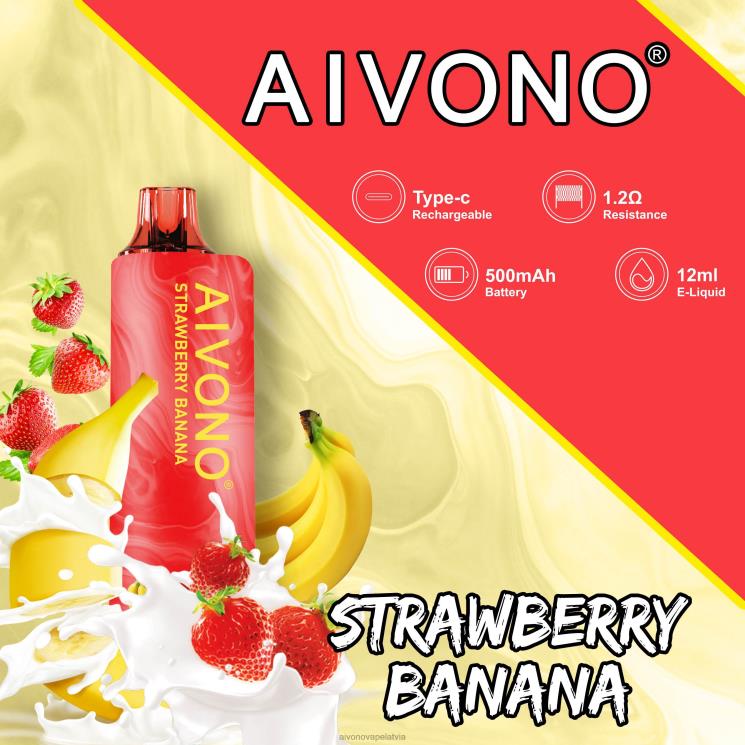 Aivono Puffs - Aivono AIM GUN 7000 zemeņu banāns 4V8XV107