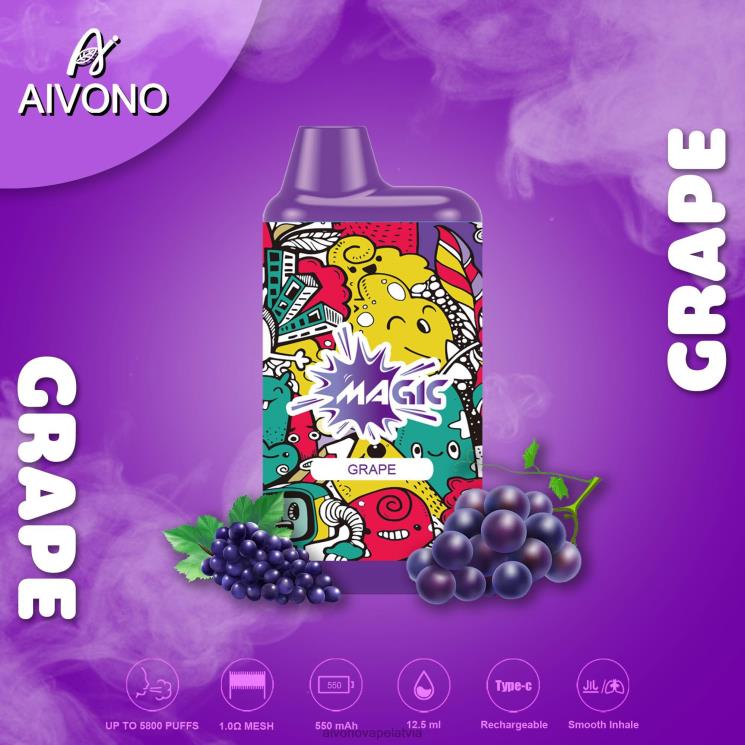 Aivono Puffs - Aivono AIM MAGIC 5800 mouth box cigarete vīnogas 4V8XV92