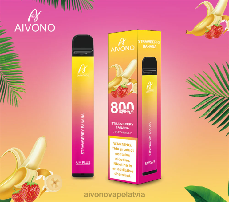 Aivono Puffs - Aivono AIM PLUS 800 zemeņu banāns 4V8XV192