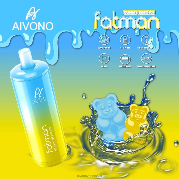 Aivono Puffs - Aivono FATMAN 6800 gumijas lāču ledus 4V8XV32