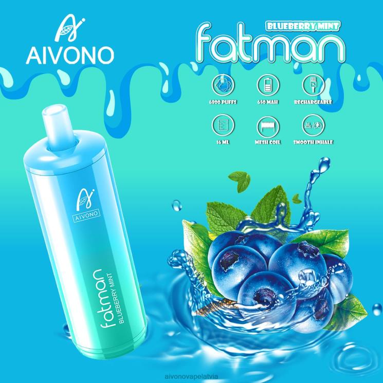 Aivono Puffs - Aivono FATMAN 6800 melleņu piparmētra 4V8XV22