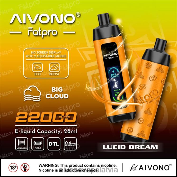 Aivono Puffs - Aivono Fatpro 22000 gaišs sapnis 4V8XV7