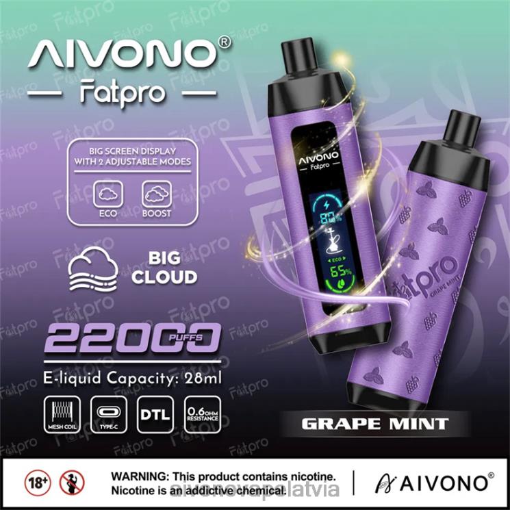 Aivono Puffs - Aivono Fatpro 22000 vīnogu piparmētra 4V8XV2