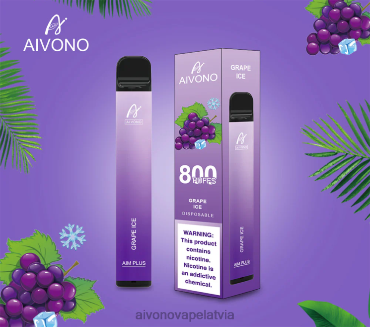 Aivono Vape Latvia - Aivono AIM PLUS 800 vīnogu ledus 4V8XV179