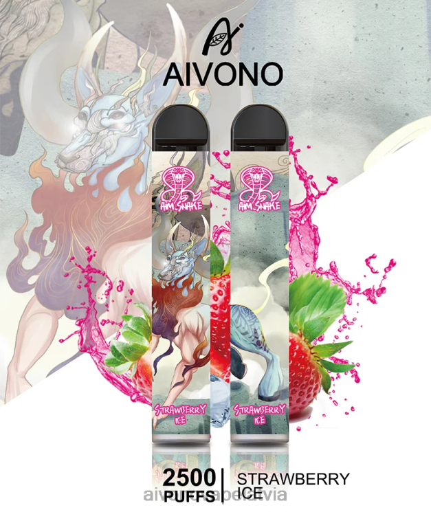 Aivono Vape Latvia - Aivono AIM SNAKE 2500 zemeņu ledus 4V8XV319