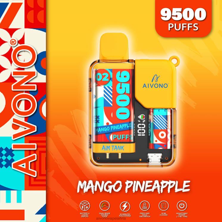 Aivono Vape Latvia - Aivono AIM TANK 9500 mango ananāss 4V8XV34