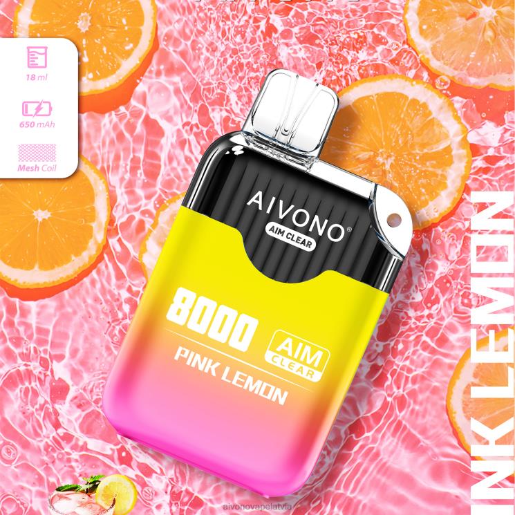Aivono Vape Review - Aivono AIM CLEAR 8000 rozā citrona 4V8XV211