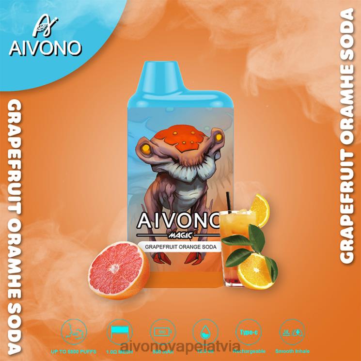 Aivono Vape Review - Aivono AIM MAGIC 5800 mouth box cigarete greipfrūtu apelsīnu soda 4V8XV101