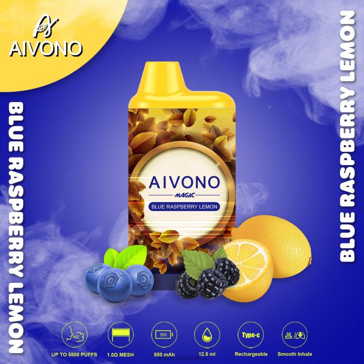Aivono Vape Review - Aivono AIM MAGIC 5800 mouth box cigarete zilo aveņu citronu 4V8XV91