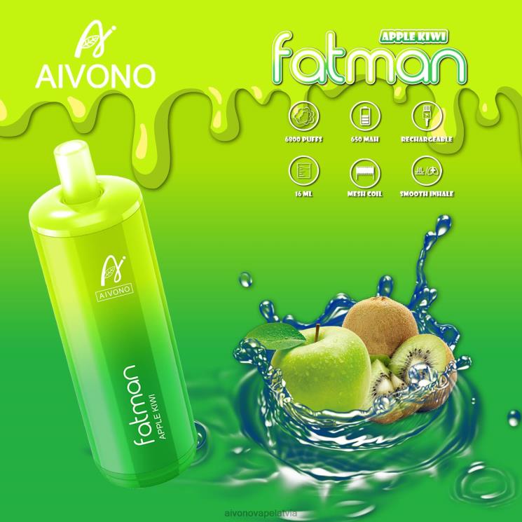 Aivono Vape Review - Aivono FATMAN 6800 ābolu kivi 4V8XV31