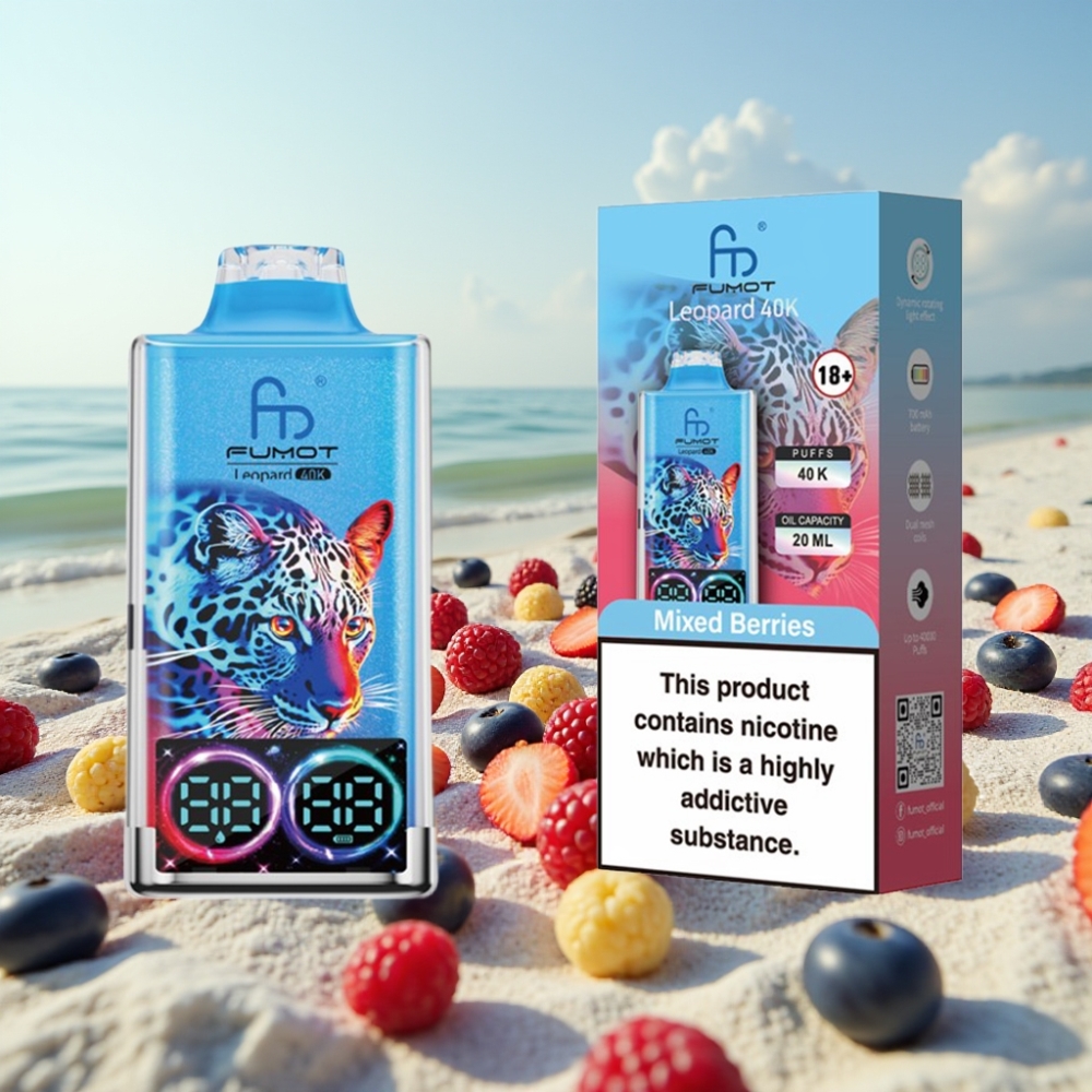 Fumot Leopard 40K Puffs Disposable Vape Jauktas Ogles 700mAh 40000 Puffs
