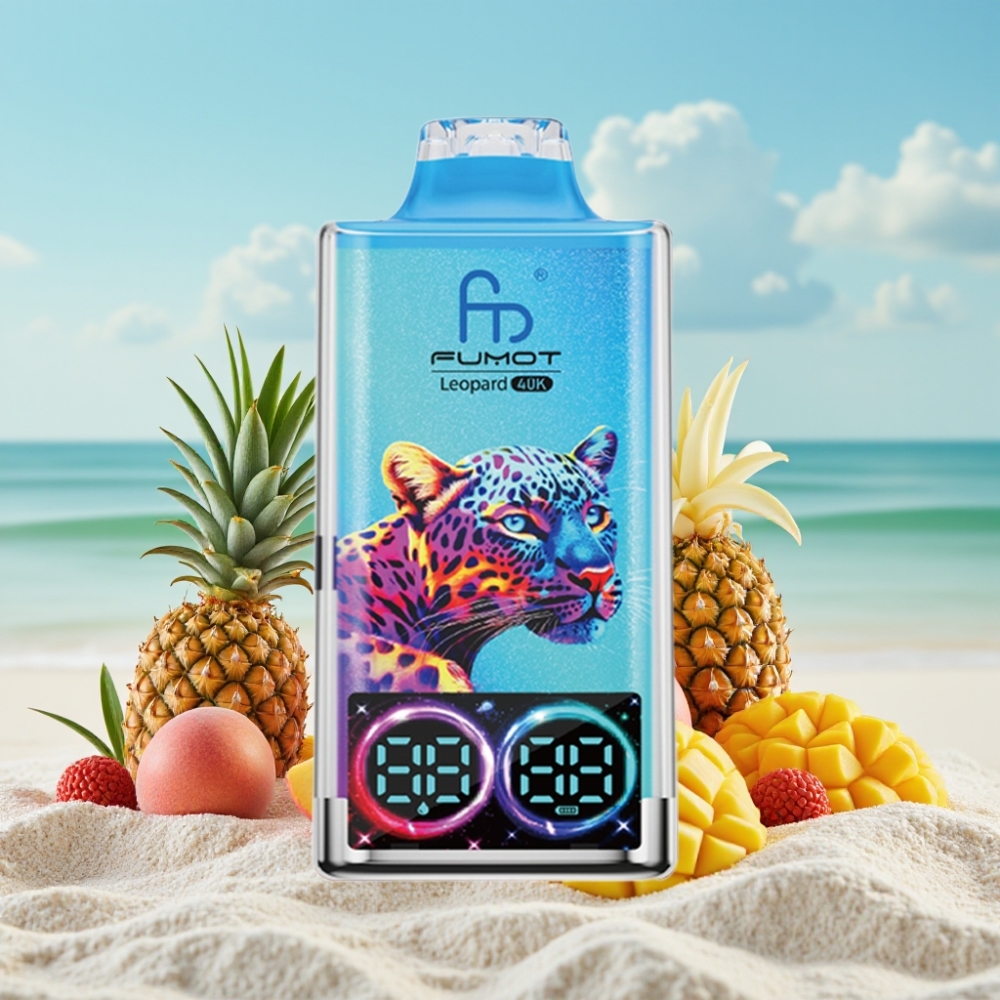 Fumot Leopard 40K Puffs Disposable Vape Persiku Mango Ananāss 5 Nicotine 700mAh