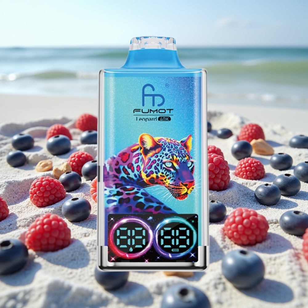 Fumot Leopard 40K Puffs Disposable Vape Zilā Aveņu Avenes 5 Nikotīns 700mAh Type-C