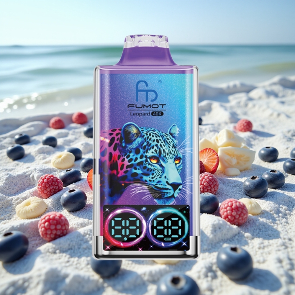Fumot Leopard 40K Puffs Disposable Vape Zilā Mellenes Ledus 5 Nikotīns 700mAh Type-C