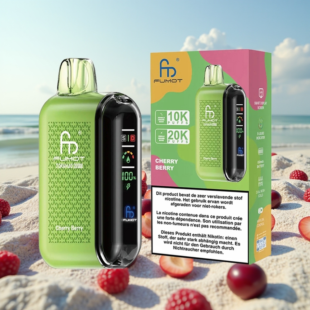 Fumot Tornado 20000 Puffs Disposable Vape Kiršu Ogu (20ml 850mAh)