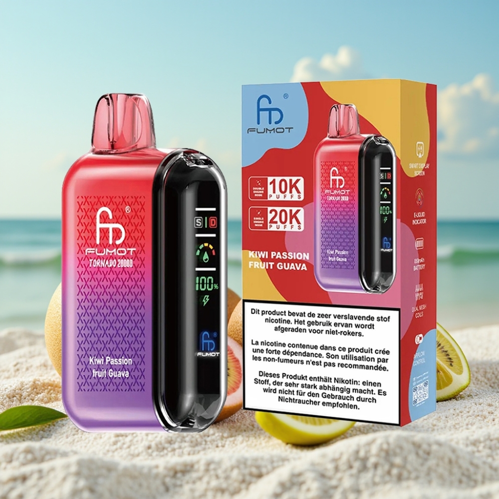 Fumot Tornado 20000 Puffs Disposable Vape Kivija Pasiflas Guava 20ml 850mAh