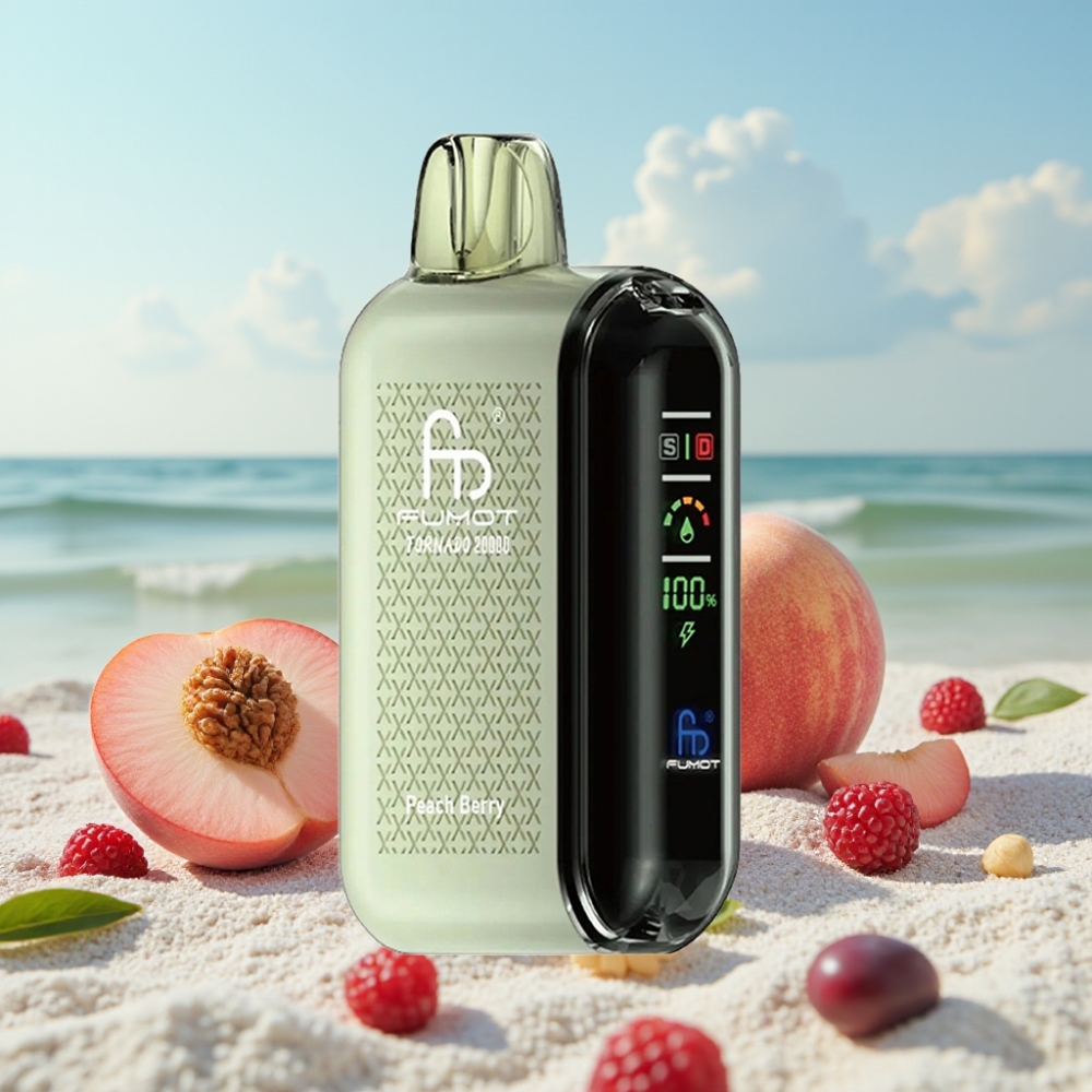 Fumot Tornado 20000 Puffs Disposable Vape Persiku Ogļu ar 20ml E-liquid un 850mAh Battery