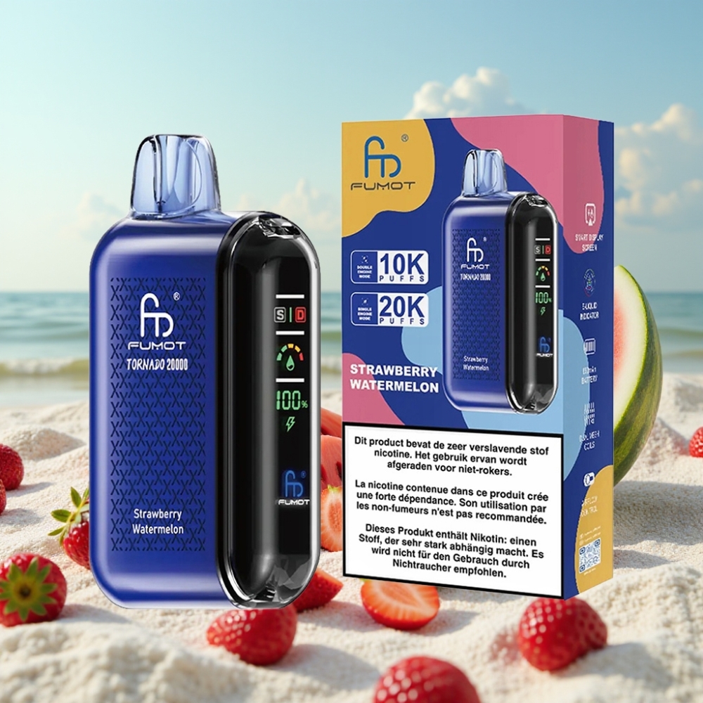 Fumot Tornado 20000 Puffs Disposable Vape Zemeneņu Arbūzs 20ml 850mAh