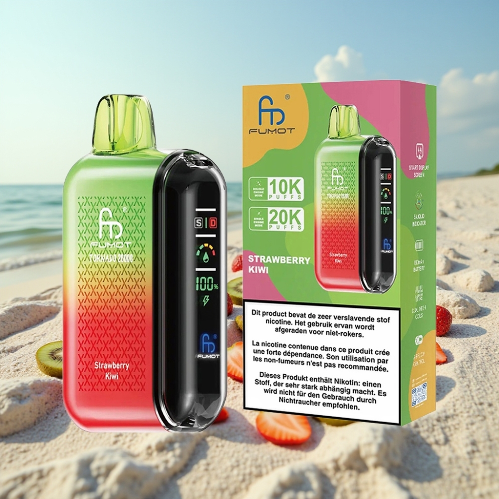 Fumot Tornado 20000 Puffs Disposable Vape Zemeņu Kiwi 20ml 850mAh