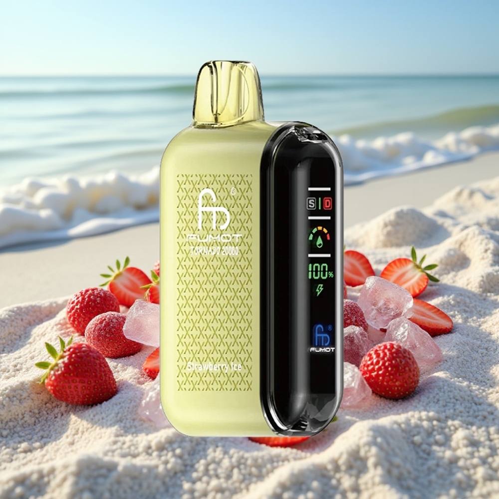 Fumot Tornado 20000 Puffs Disposable Vape Zemeņu Ledus ar 20ml un 850mAh