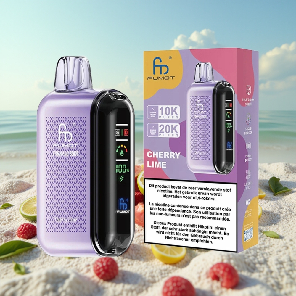 Fumot Tornado 20000 Puffs Dual Mesh 20ml 2 Kiršu Laima