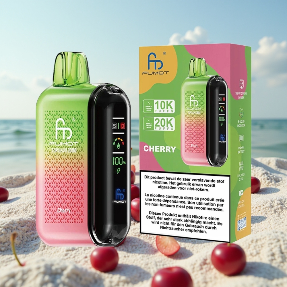 Fumot Tornado 20000 Pūšanas Dual Mesh 20ml Ķiršu
