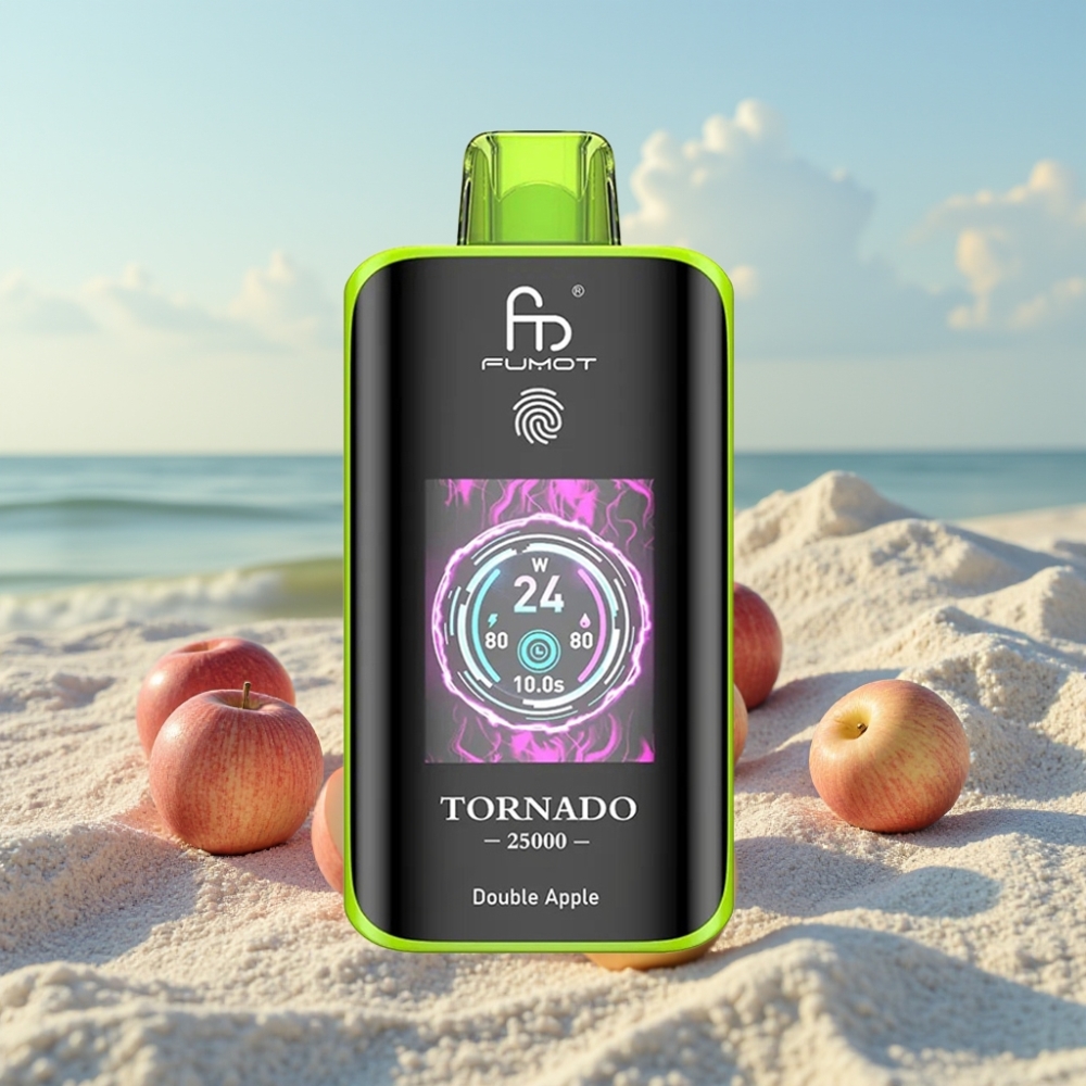 Fumot Tornado 25000 Puffs Disposable Vape Dubultā ābola 20ml 5 Type-C