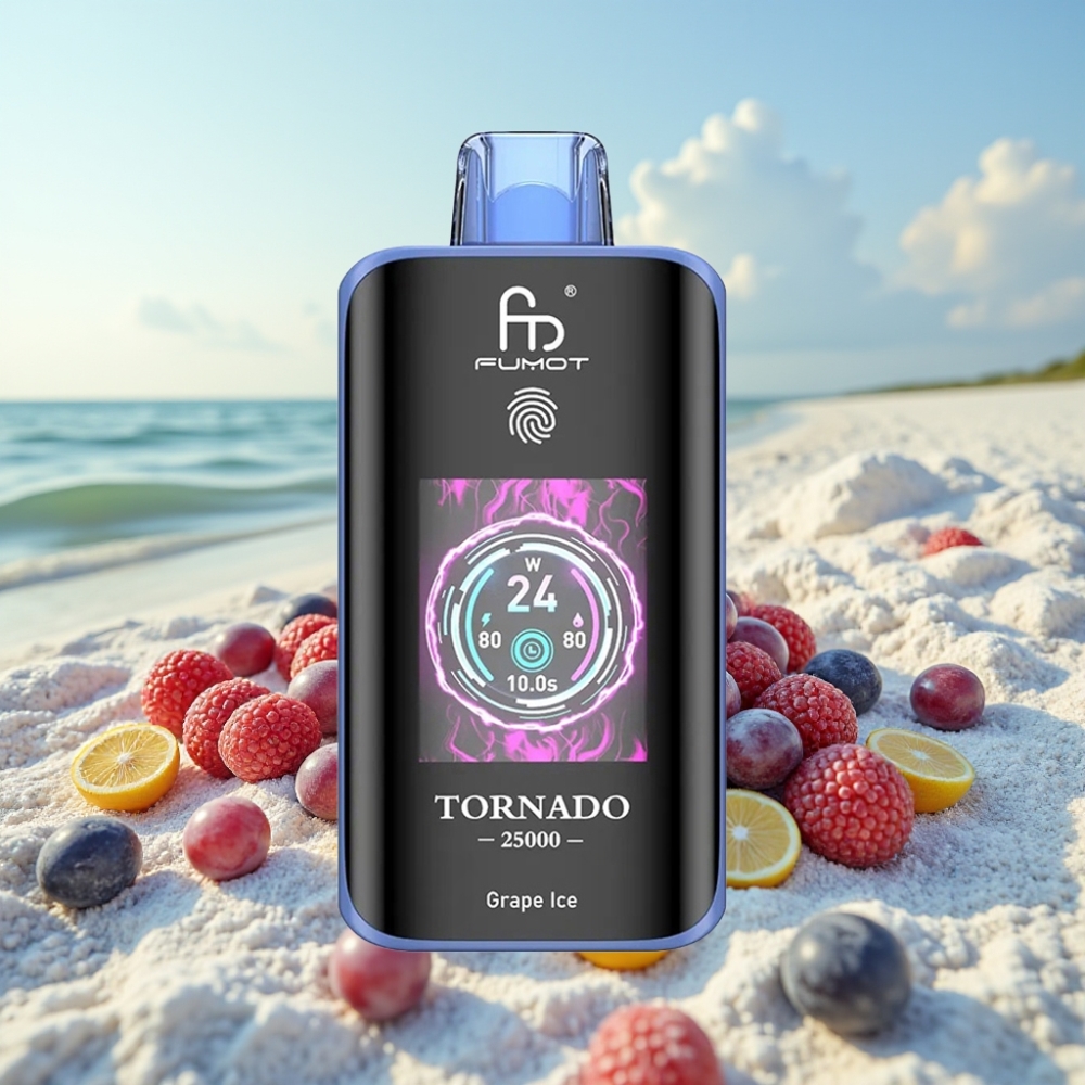 Fumot Tornado 25000 Puffs Disposable Vape Vīnogu Ledus 20ml 700mAh