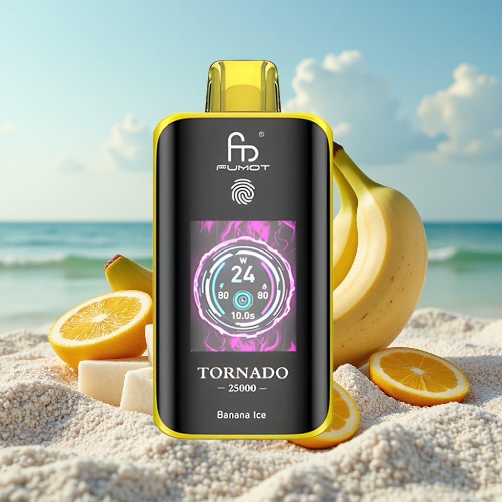 Fumot Tornado 25000 Puffs Dispozablais Vape Banānu Ledus 20ml 700mAh