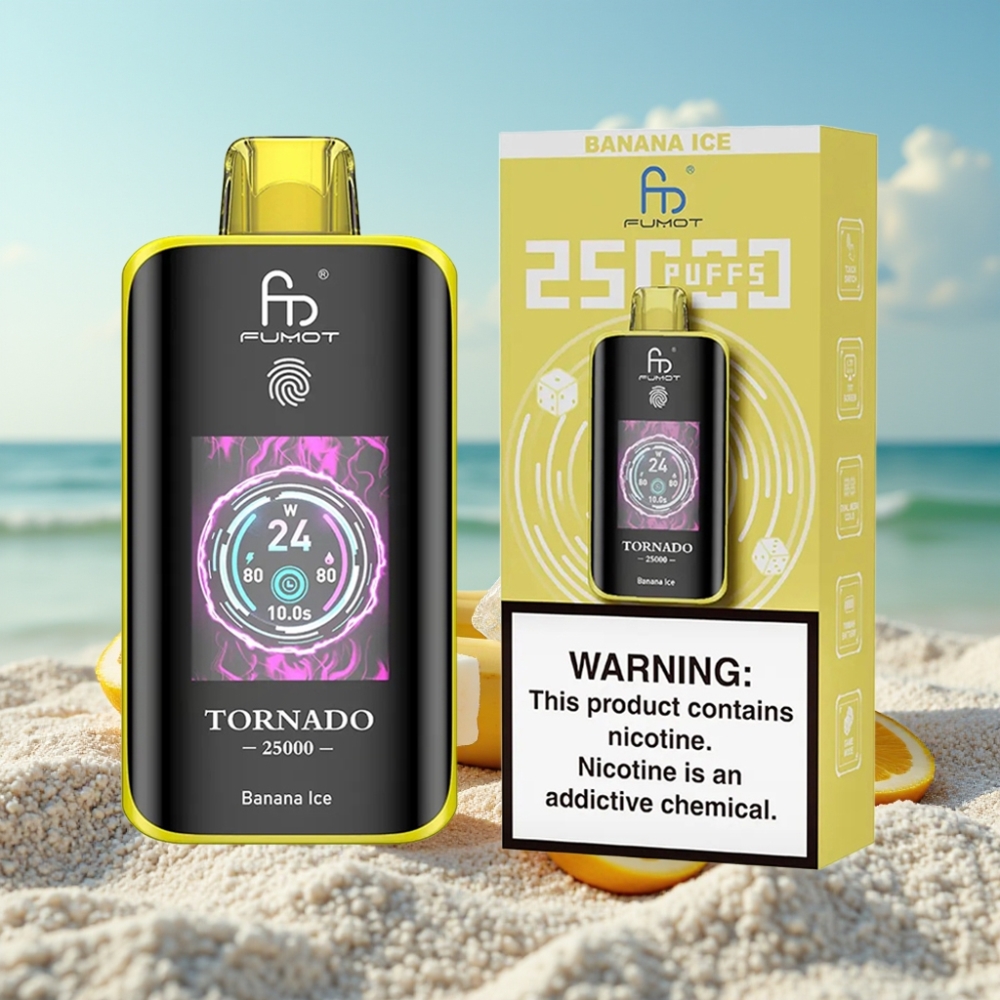 Fumot Tornado 25000 Puffs Dispozablais Vape Banānu Ledus 20ml 700mAh