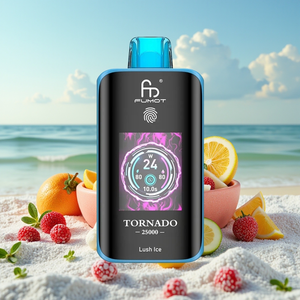 Fumot Tornado 25000 Puffs Dispozējamais Vape Svaiga Ledus ar 20ml un Type-C
