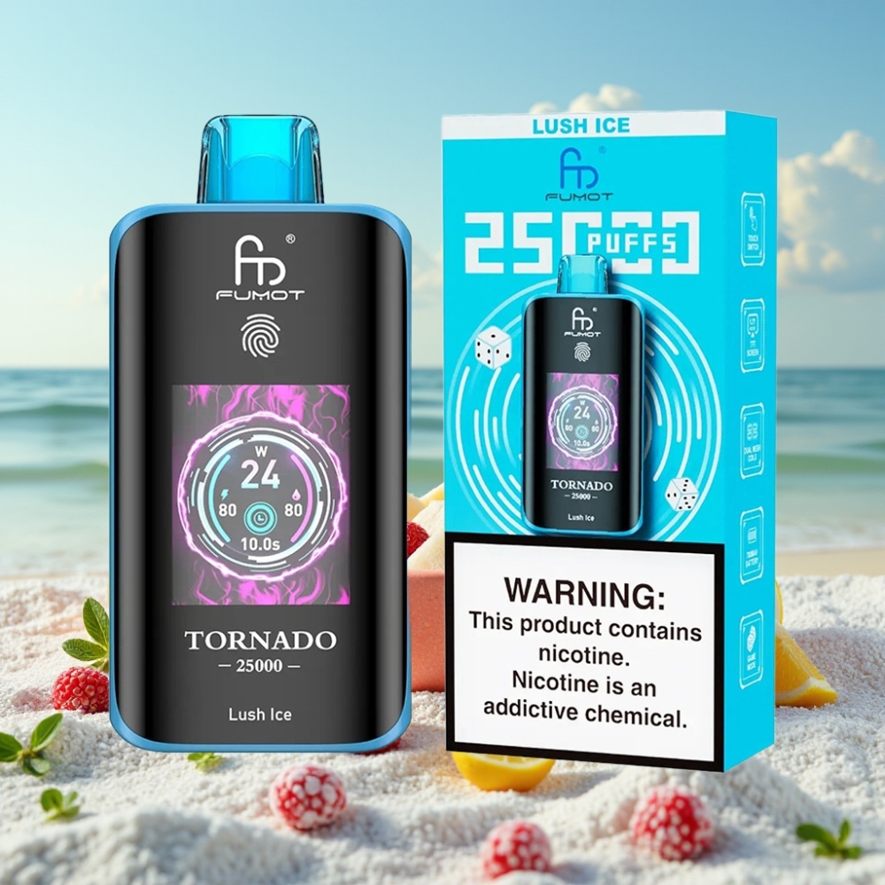 Fumot Tornado 25000 Puffs Dispozējamais Vape Svaiga Ledus ar 20ml un Type-C