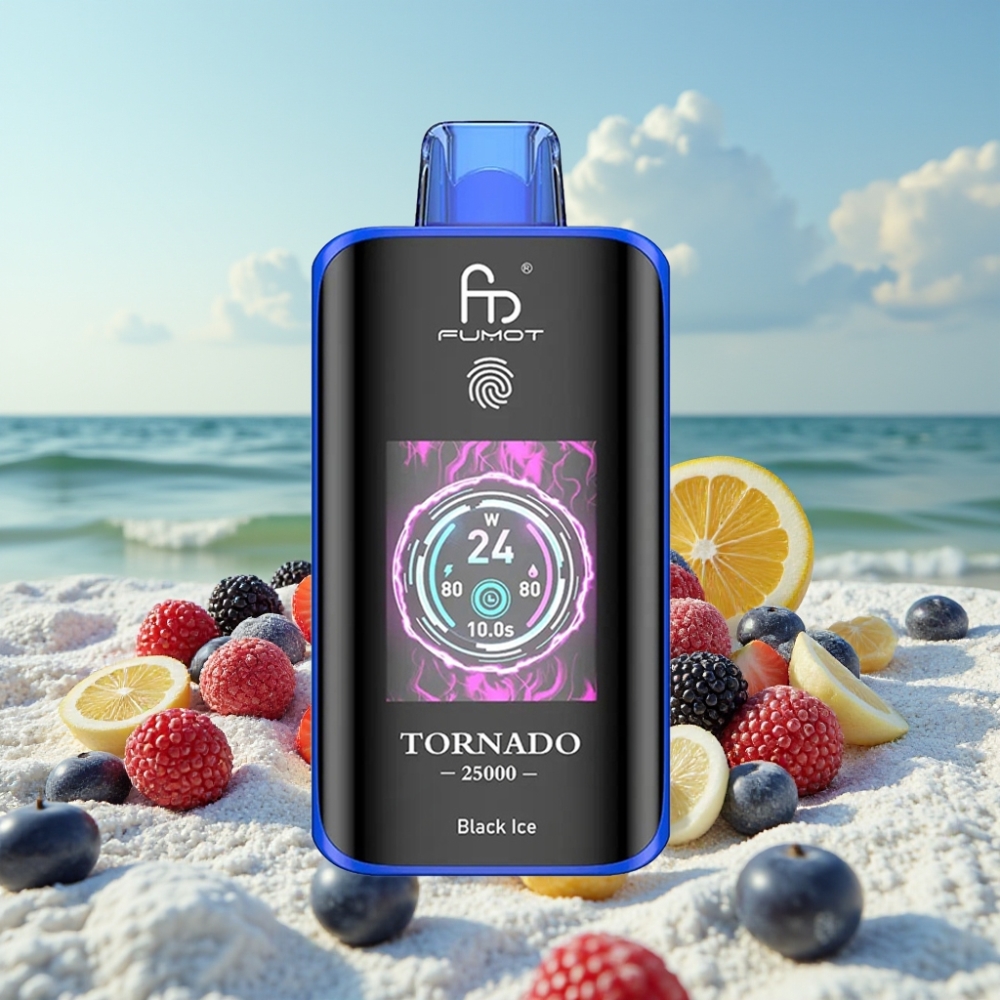 Fumot Tornado 25000 Puffs Dispozējamais Veips Melnais Ledus 700mAh 20ml