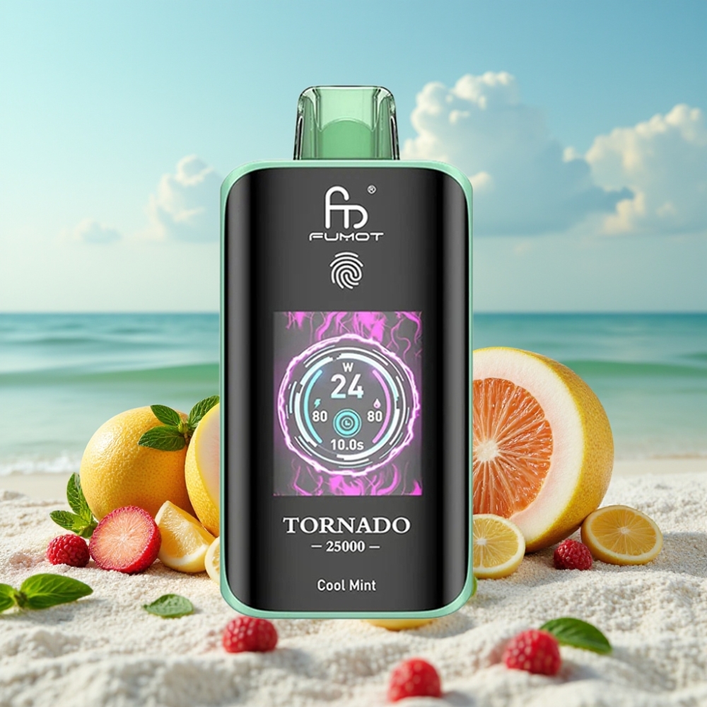 Fumot Tornado 25000 Puffs HD Ekrāns 20ml Cool Mētra Type-C