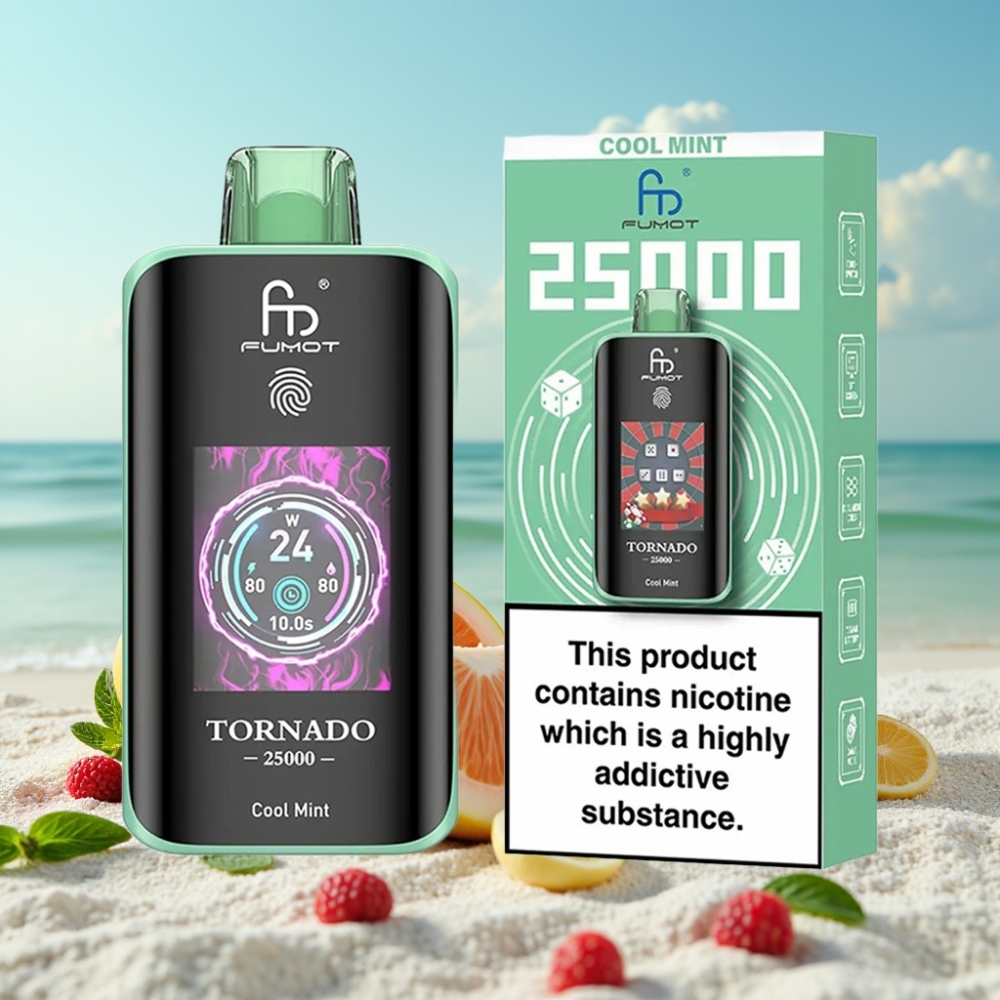 Fumot Tornado 25000 Puffs HD Ekrāns 20ml Cool Mētra Type-C