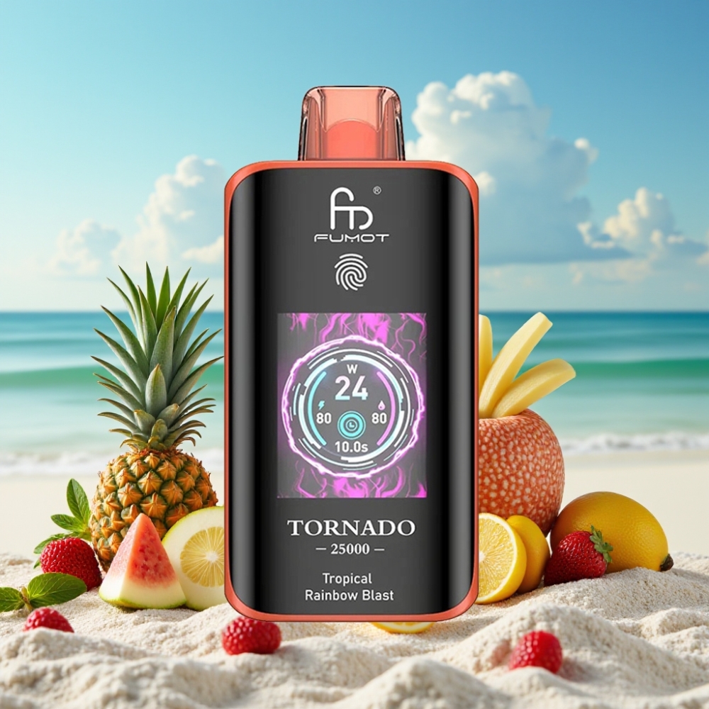 Fumot Tornado 25000 Puffs HD Ekrāns 20ml Tropu Varavīksnes Sprādziens