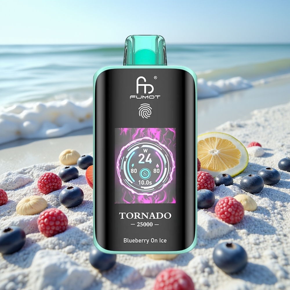 Fumot Tornado 25000 Puffs HD Ekrāns 20ml Zilā Oga Ledū Type-C